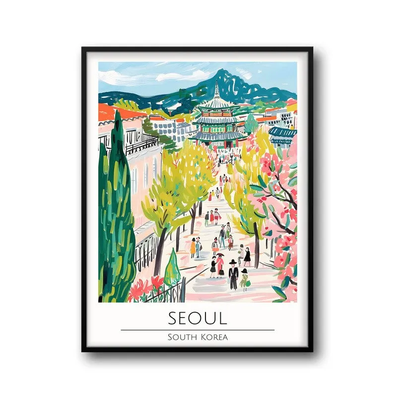 Vintage Seoul Framed Canvas Wall Painting media 5