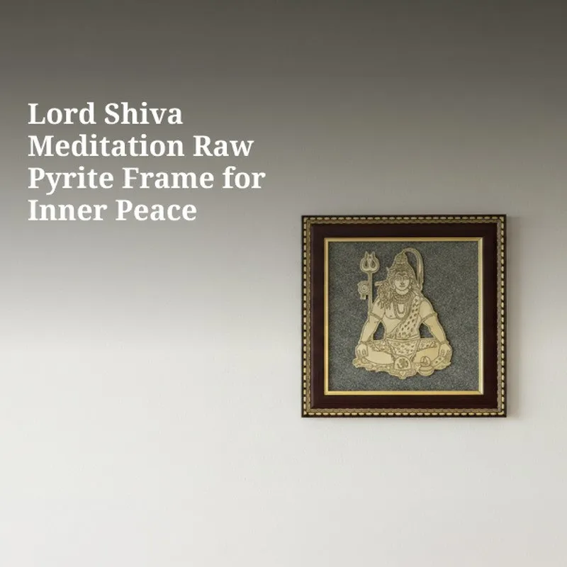 Lord Shiva Pyrite & Wood Wall Art media 5