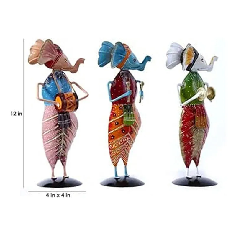 Ganesha Troupe Showpiece - Set Of Three media 5