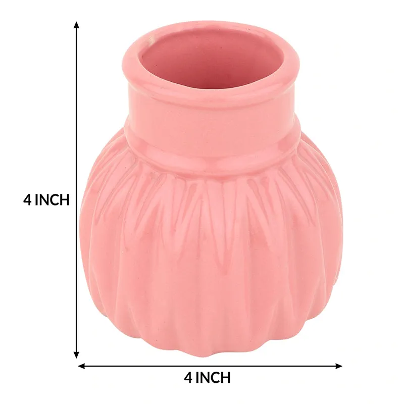 Faire Carve Ceramic Vase - Pink media 5