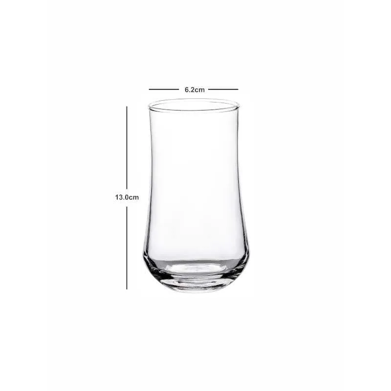 Single clear tumbler shown front view on a white background