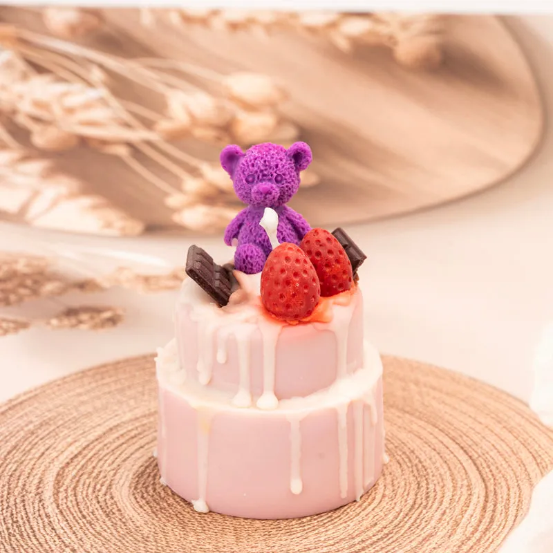 Cake Time Scented Candle - Vanilla, Strawberry media 3