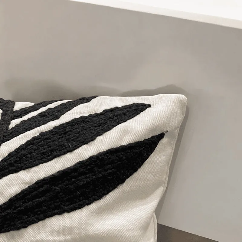 Noir Botanica Tufted Cushion Cover (Black & White) - Set Of Two media 4