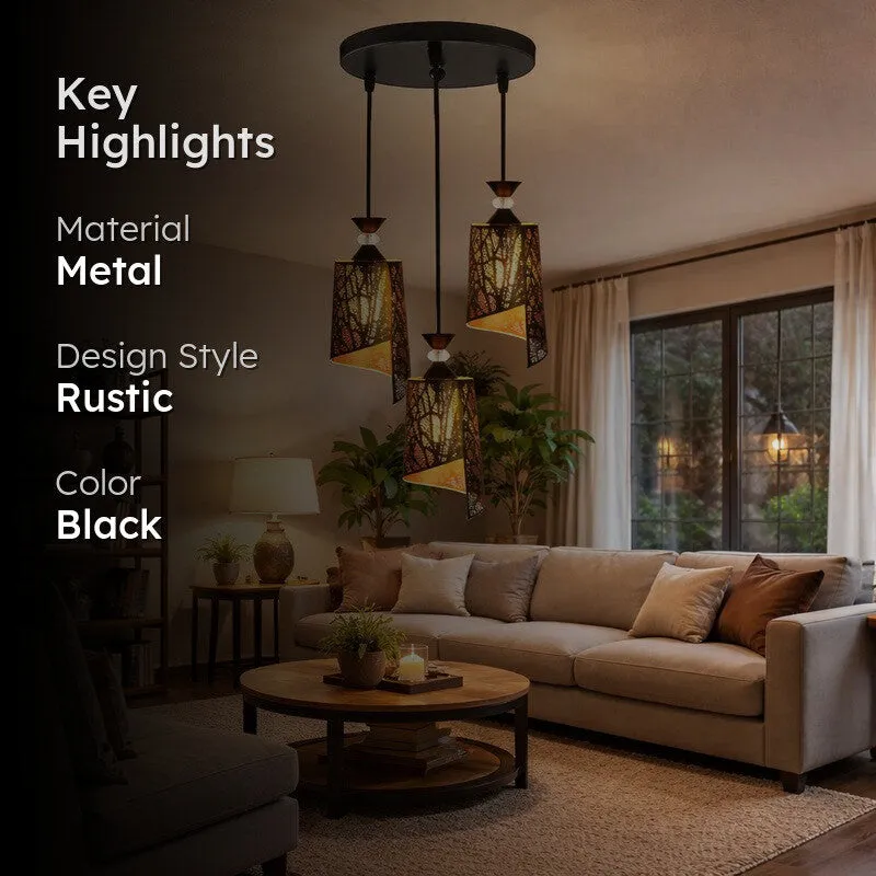 Ornate Glow Metal Cluster Ceiling Lamp media 2