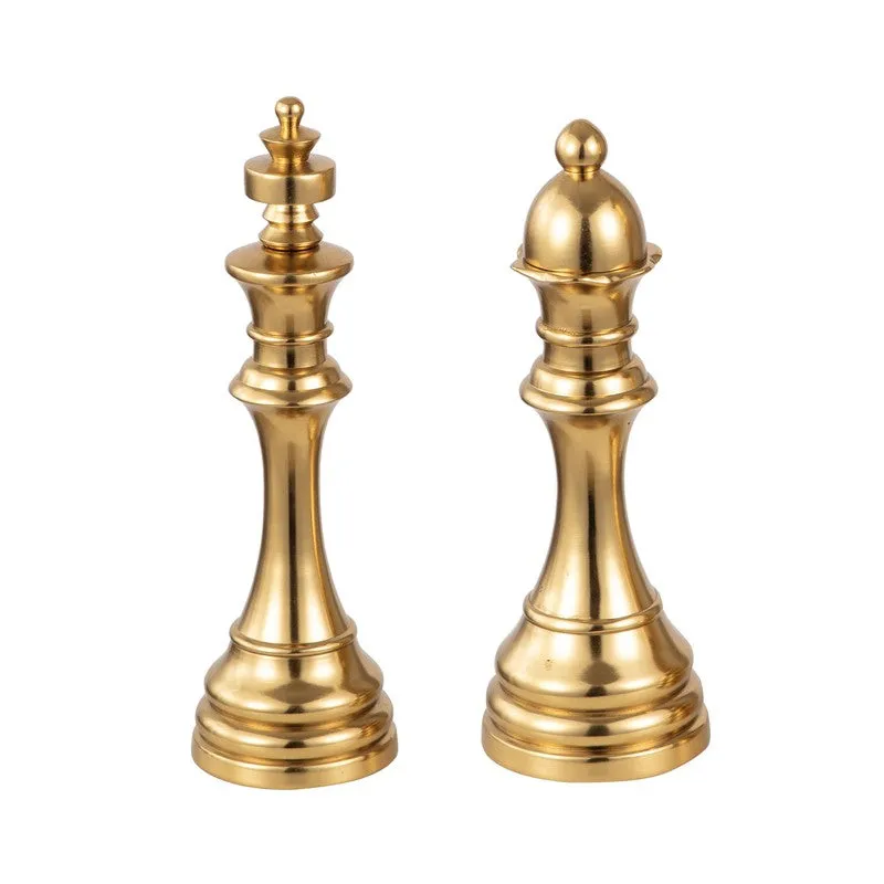 Chess Aluminum Showpiece (Gold) (Small) - Set Of Two media 5