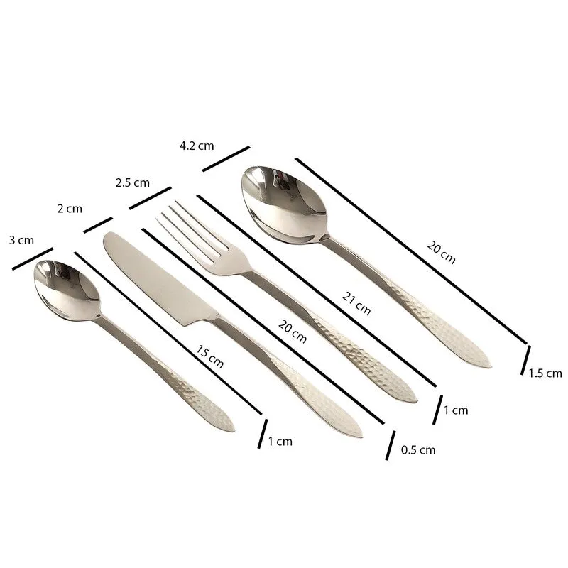 Novara Stainless Steel Cutlery Set (Silver) - Sixteen Piece Set media 5