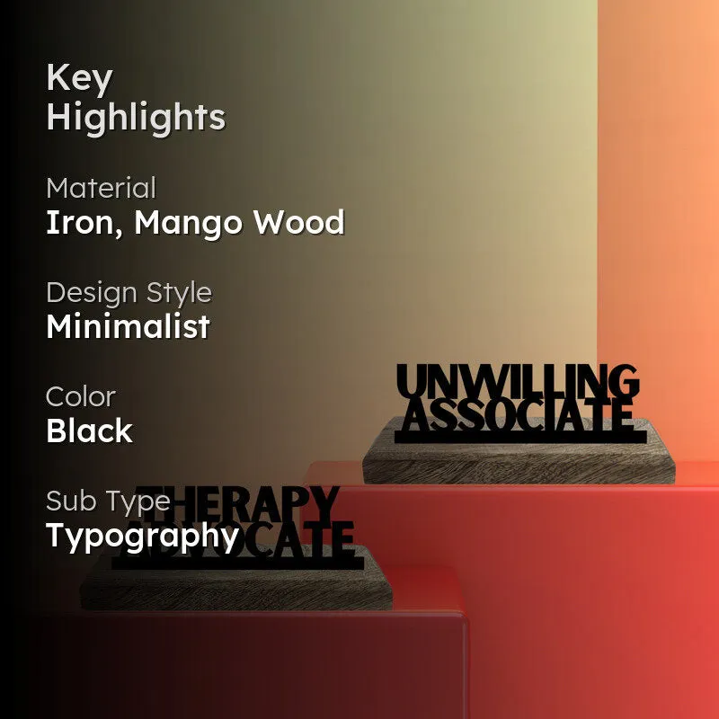 Therapy Advocate Typography Showpiece - Set Of Two media 2