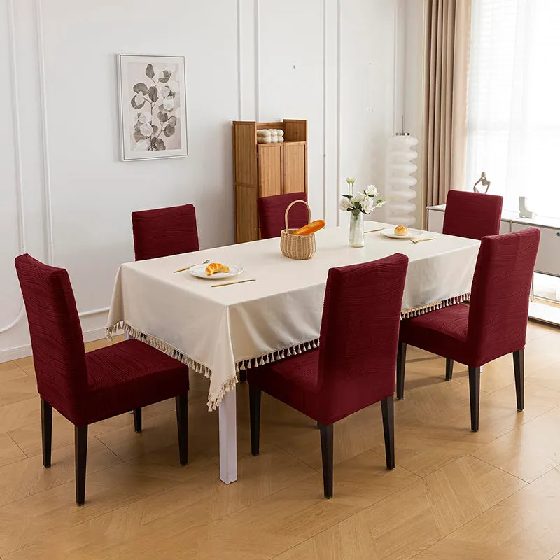 Wrapiq Solid Chair Cover (Maroon) - Set Of Six media 1