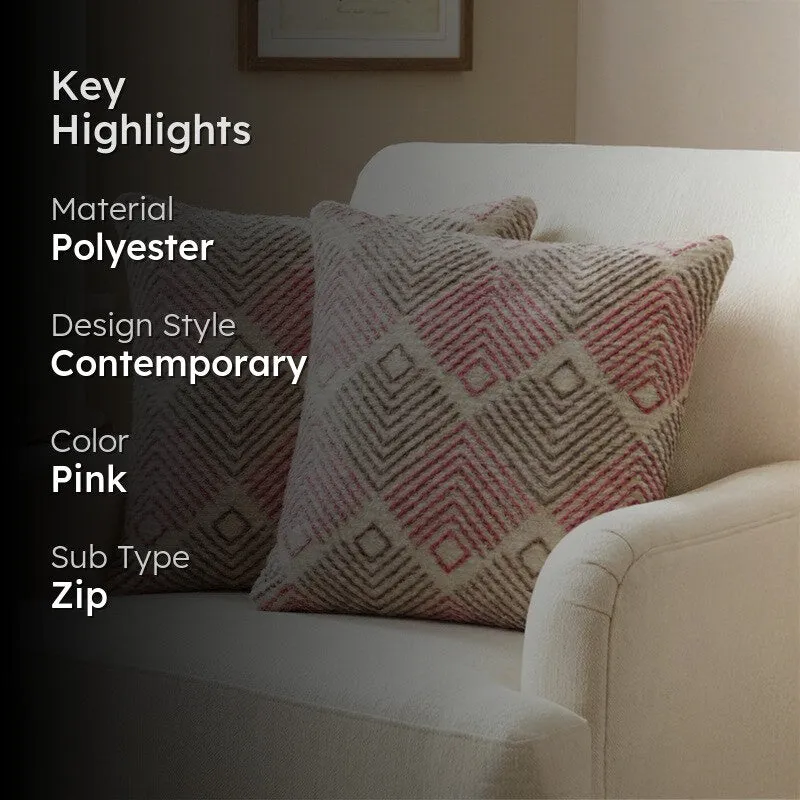AngularAura Cushion Cover (Coral) - Set Of Two media 2