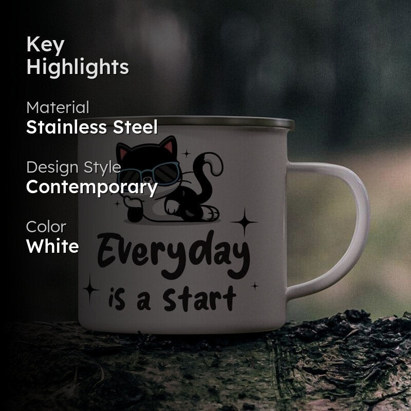 Cat Stainless Steel Coffee Mug (330 mL) media 2