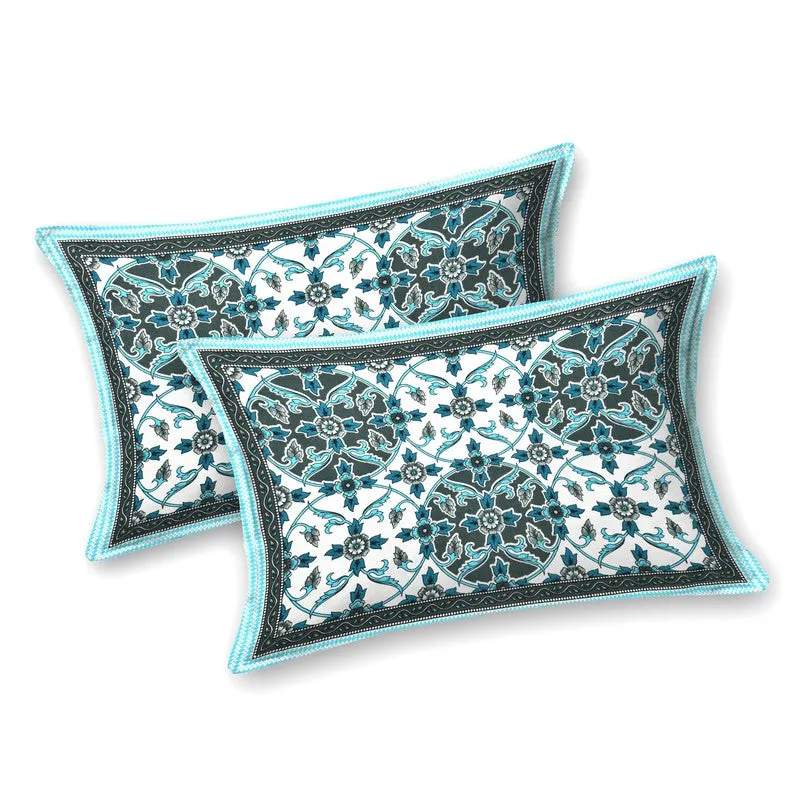 DesignNest Cotton Bedsheet (Blue) - 144 TC media 3