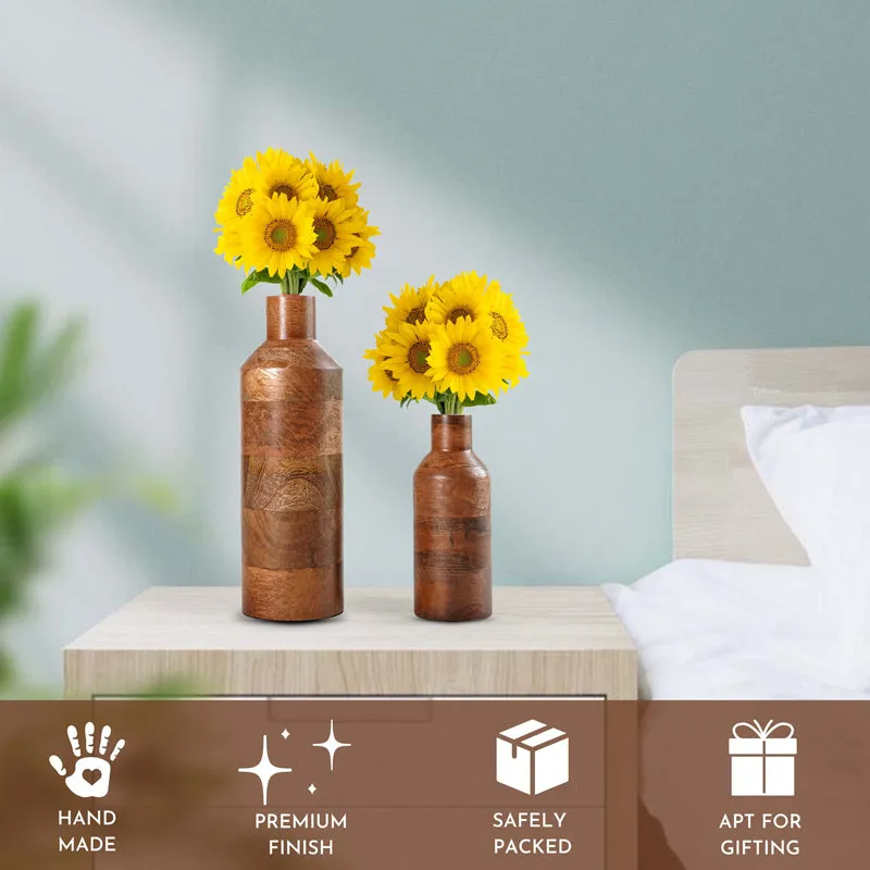 Silasa Wooden Vase (Dark Brown) media 4