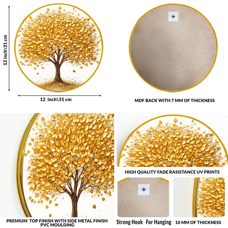 Radiant Leaves Paper Wall Painting With PVC Frame media 7