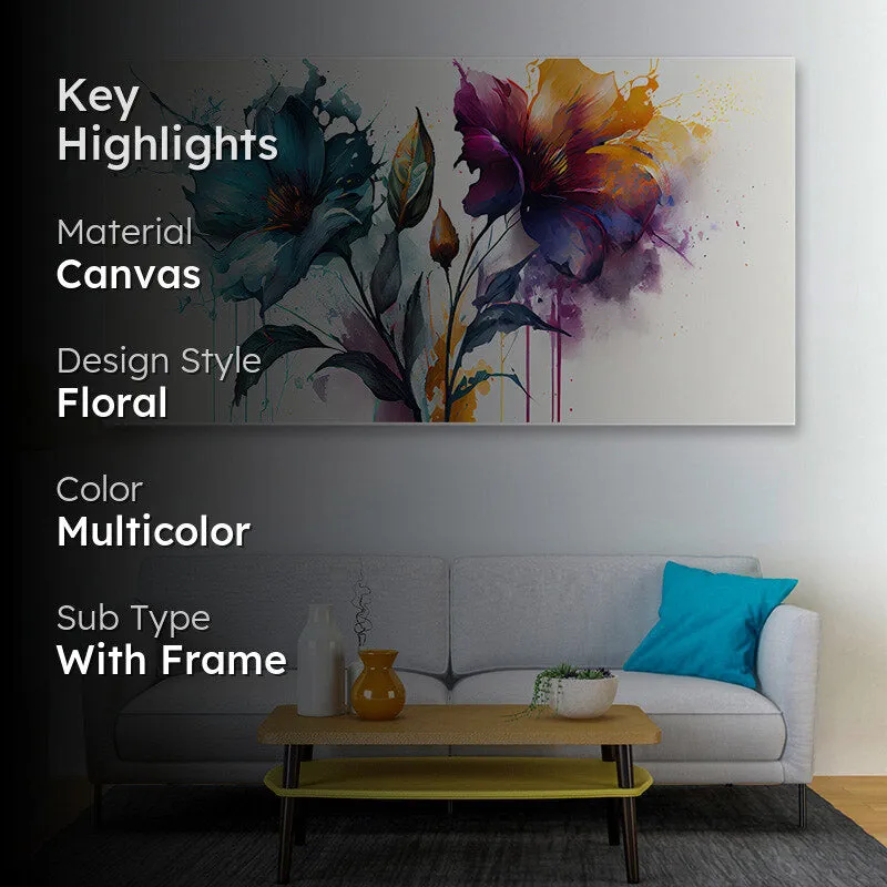 Carva Smudge Floral Canvas Wall Painting media 2