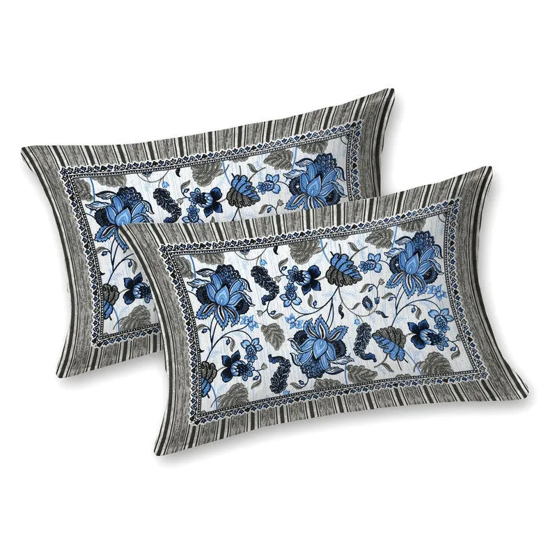 Softus Cotton Bedsheet (Blue,Black) - 240 TC media 4