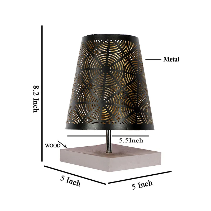 Alsa Etched Metal Table Lamp - Black,White media 4