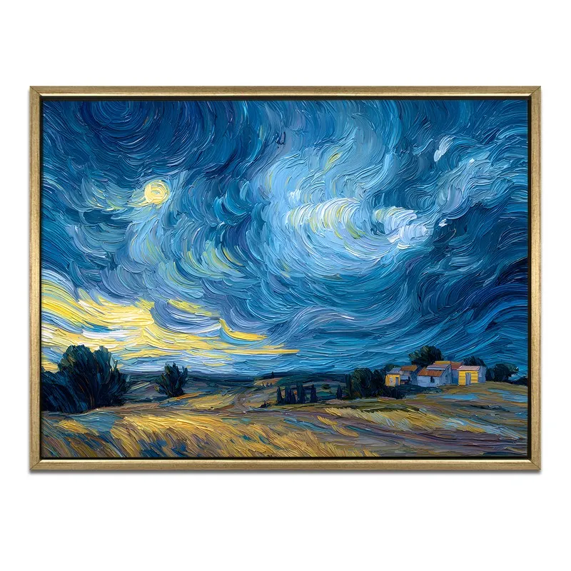Azure Tempest Canvas Wall Painting With Frame media 3