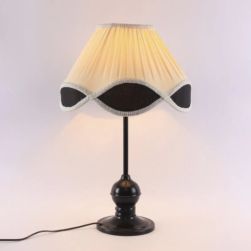 Ignaria Cotton Table Lamp With Iron Base - Ivory media 6