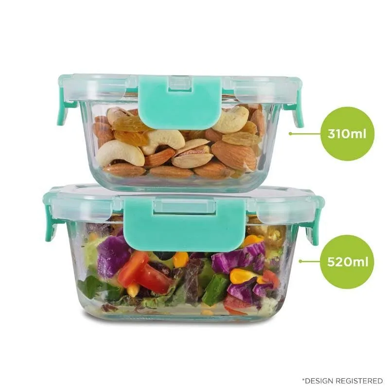 Crusade Square Glass Container (310 & 520 ML) - Set Of Two media 5