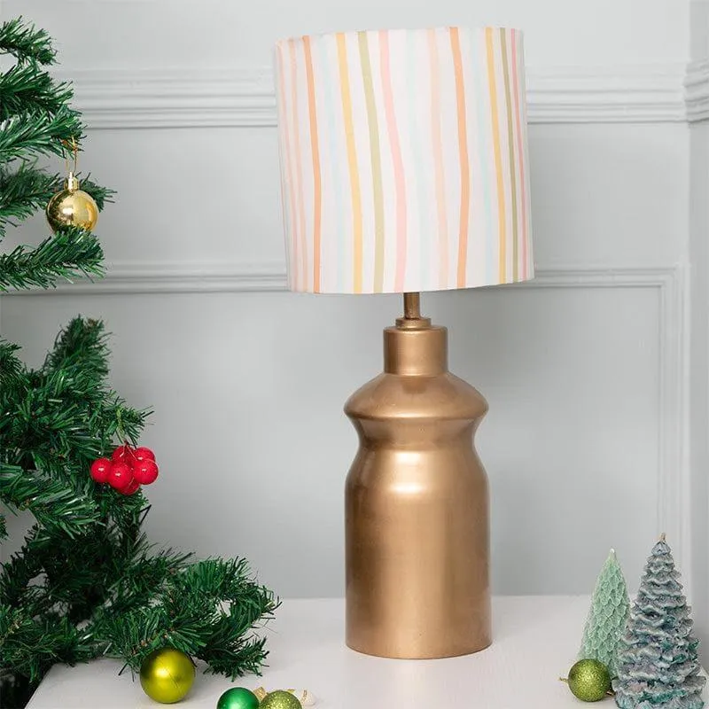 Candy Stripe Astoria Fabric Table Lamp - White,Pink media 3