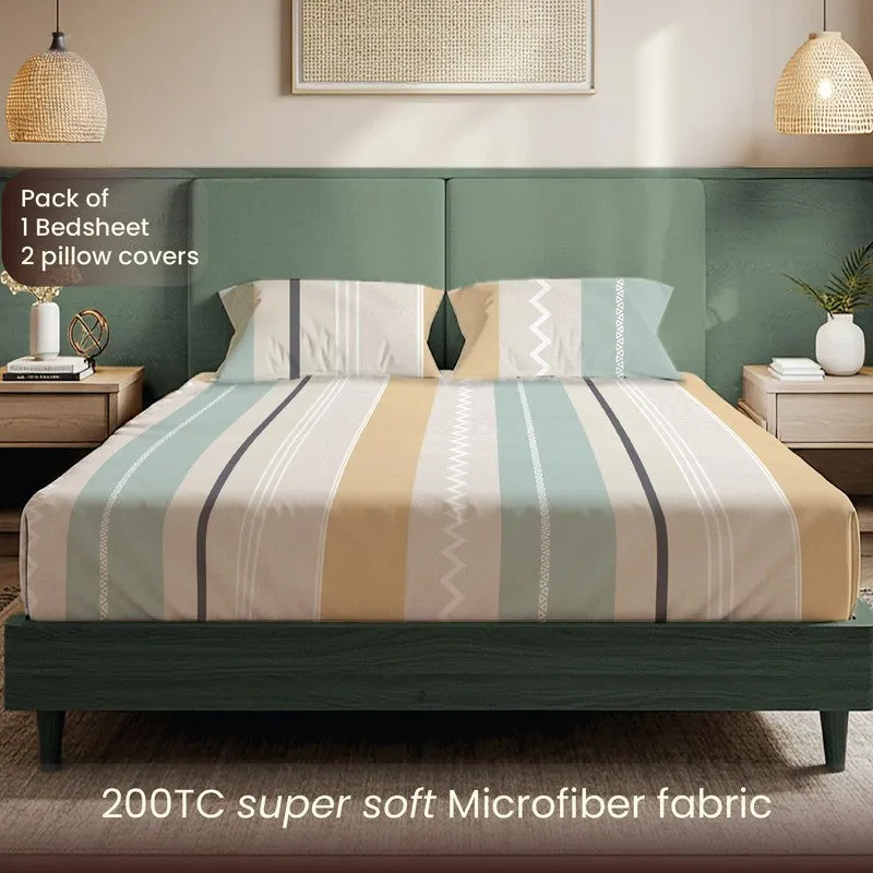 Mosaic Mirage Geometric Cotton Bedsheets (Multicolor) - 200 TC media 4