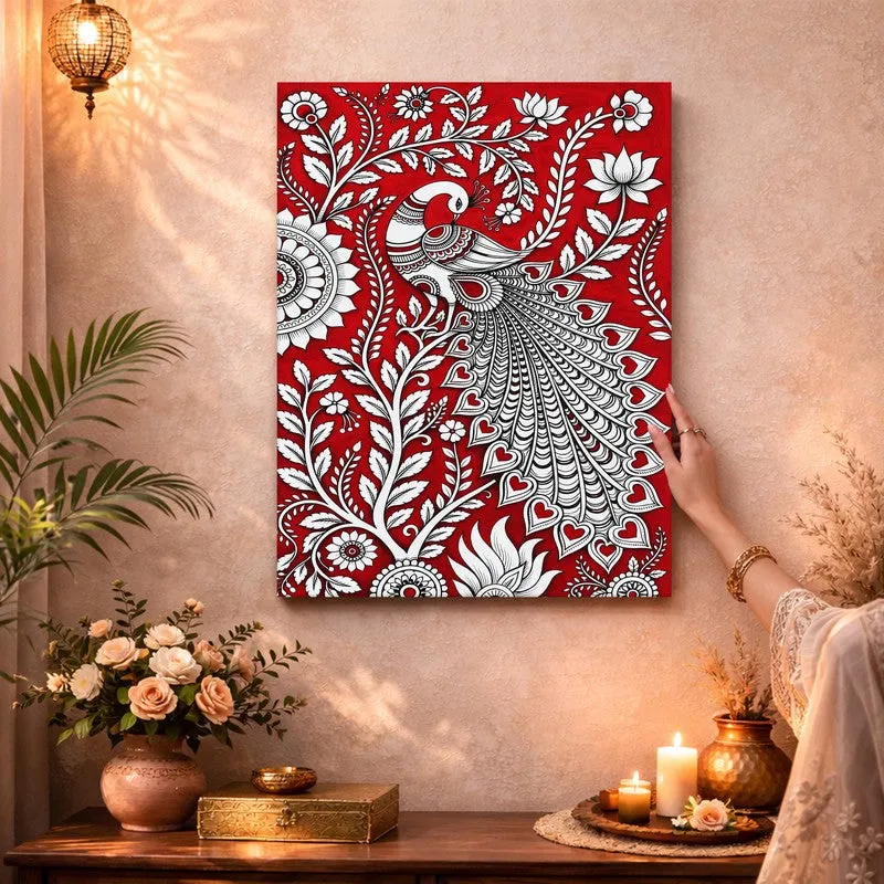 Majestic Peacock Canvas Wall Art & Paintings media 3