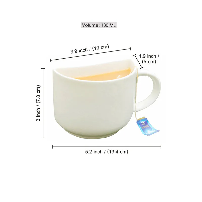 The Better Half Ceramic Tea Cup (130 mL Each/White) - Set of Two media 7