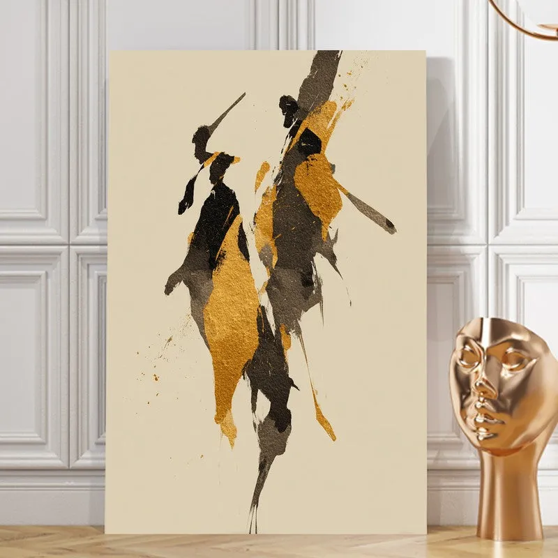 Golden Motion Abstract Canvas Wall Art media 8