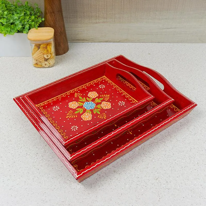 Binayi Ethnic Serving Tray - Set Of Three media 3