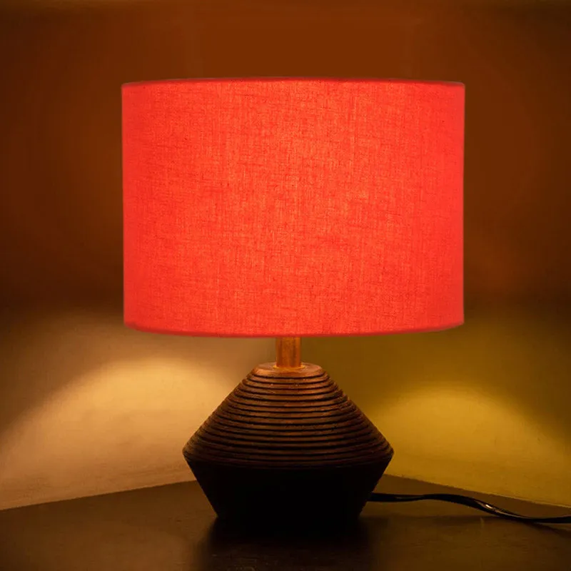 Yami Wooden Table Lamp - Brown,Orange media 3