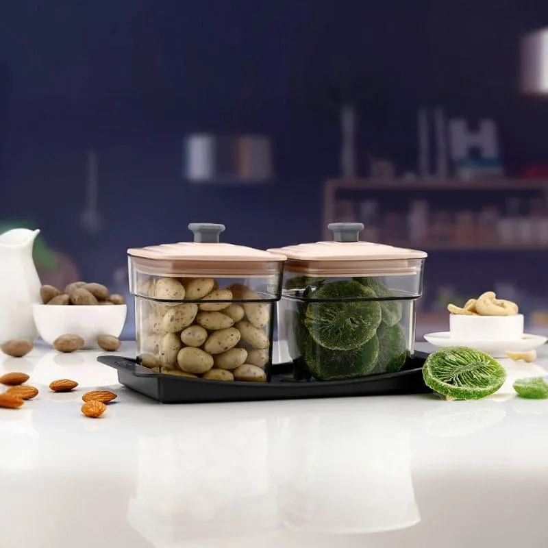 Smart Store Peach Square Jar (250 ML) - Set Of Three media 1