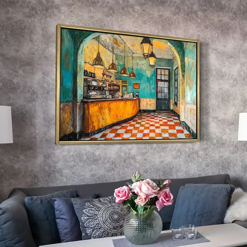 Cozy Bistro Canvas Wall Painting With Frame media 6