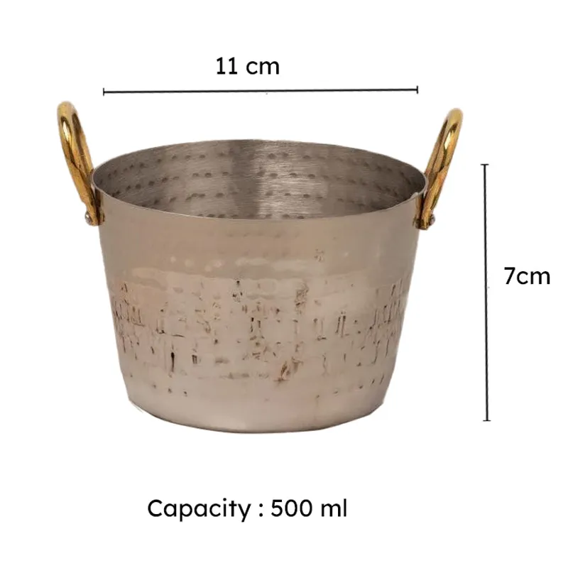 Vintage Charm Hammered Tapered Serving Pot - 500 ML media 6