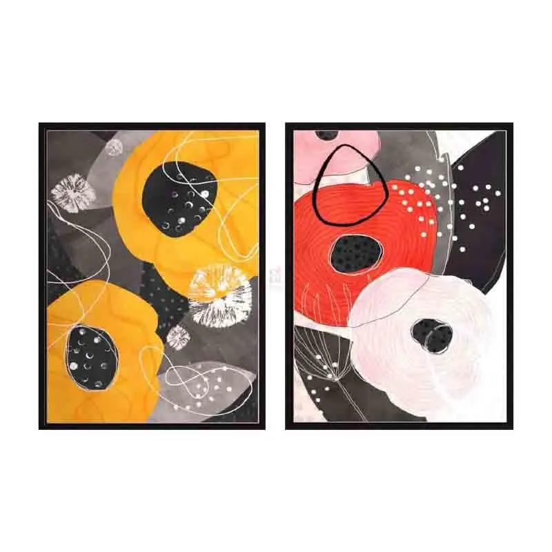 Patched Florals Canvas Wall Art - Set Of Two media 3