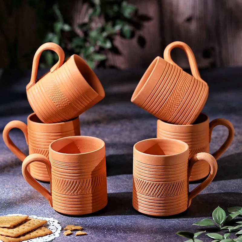 Srinda Terracotta Coffee Mug (250 mL Each) - Set of Six media 5