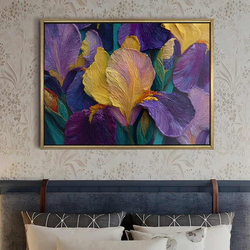 Velvet Iris Canvas Wall Painting With Frame media 5