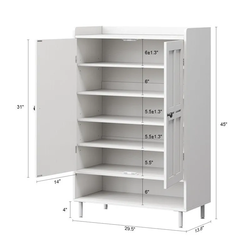 Structured Metal Shoe Rack - White media 6