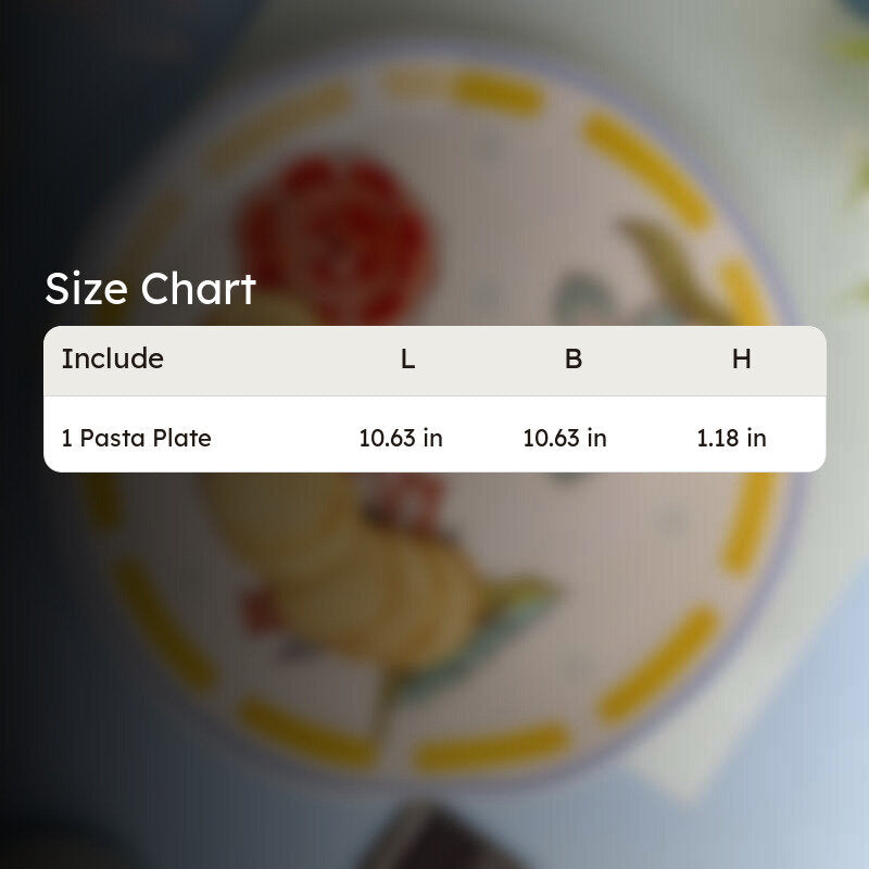 Stripe & Stem Handpainted Ceramic Pasta Plate media 5