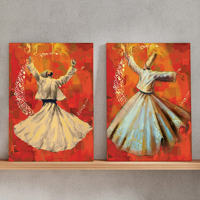 Sufi Dancers Wall Art - Set Of Two