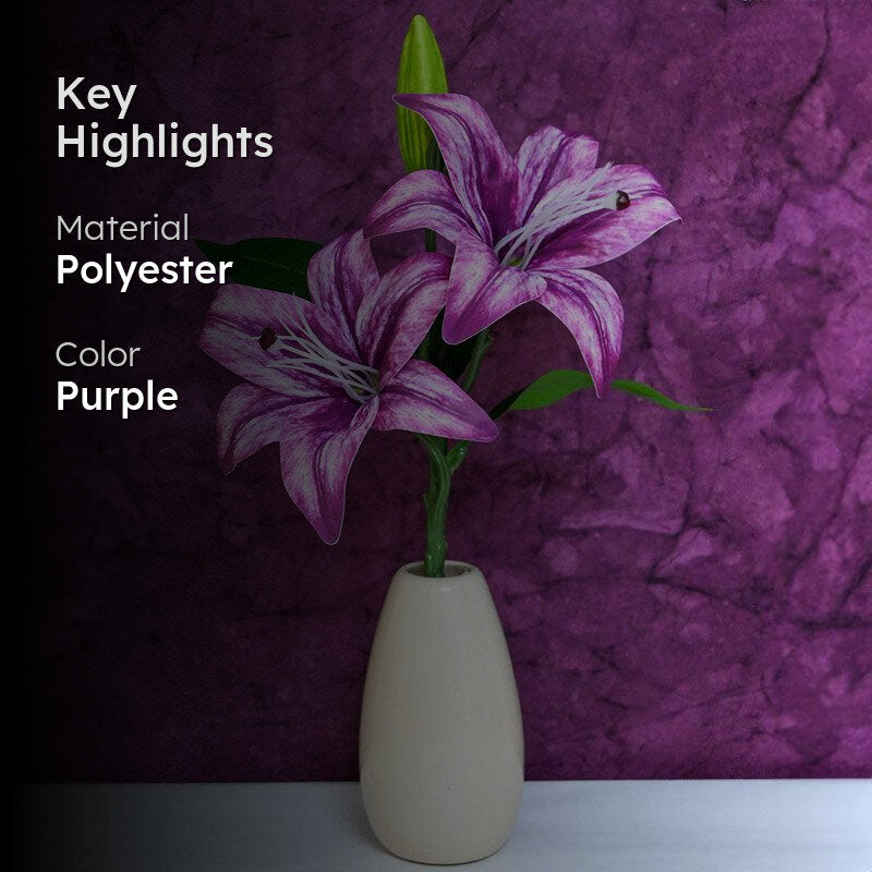 Faux Everlasting Lily Flower Stick - Purple image 2