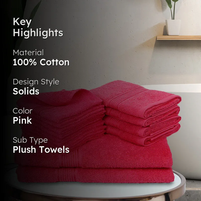 Comfora Towel Set (Pink) - Fourteen Piece Set media 2