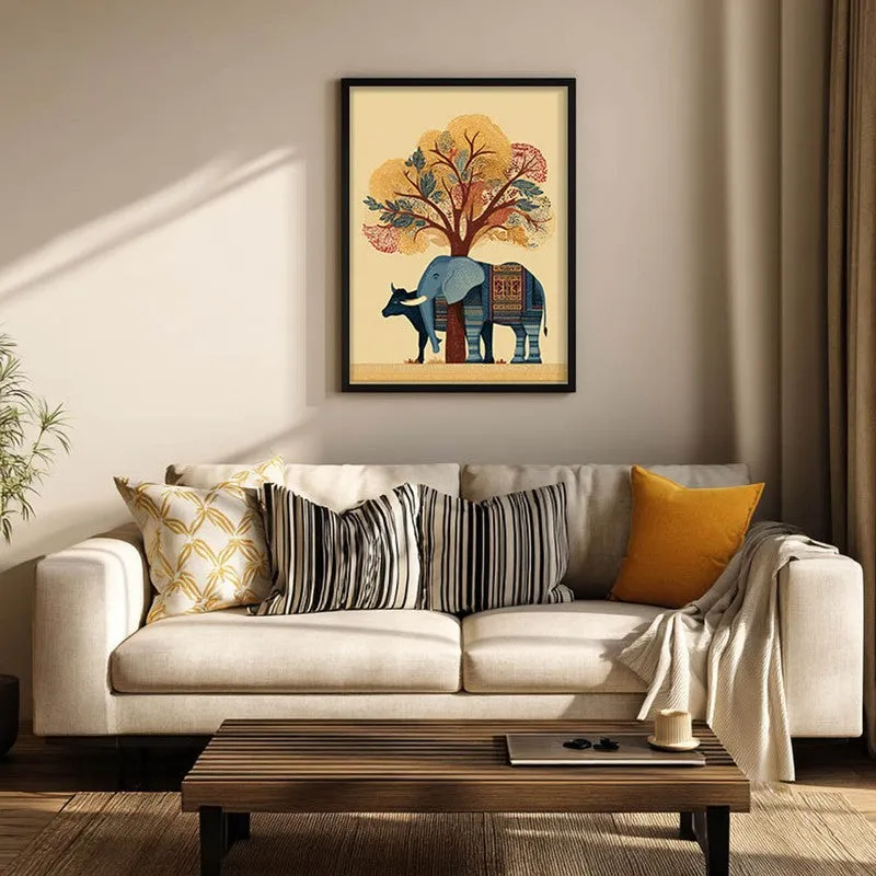 Gajraj Canvas Wall Painting With Black Frame media 4