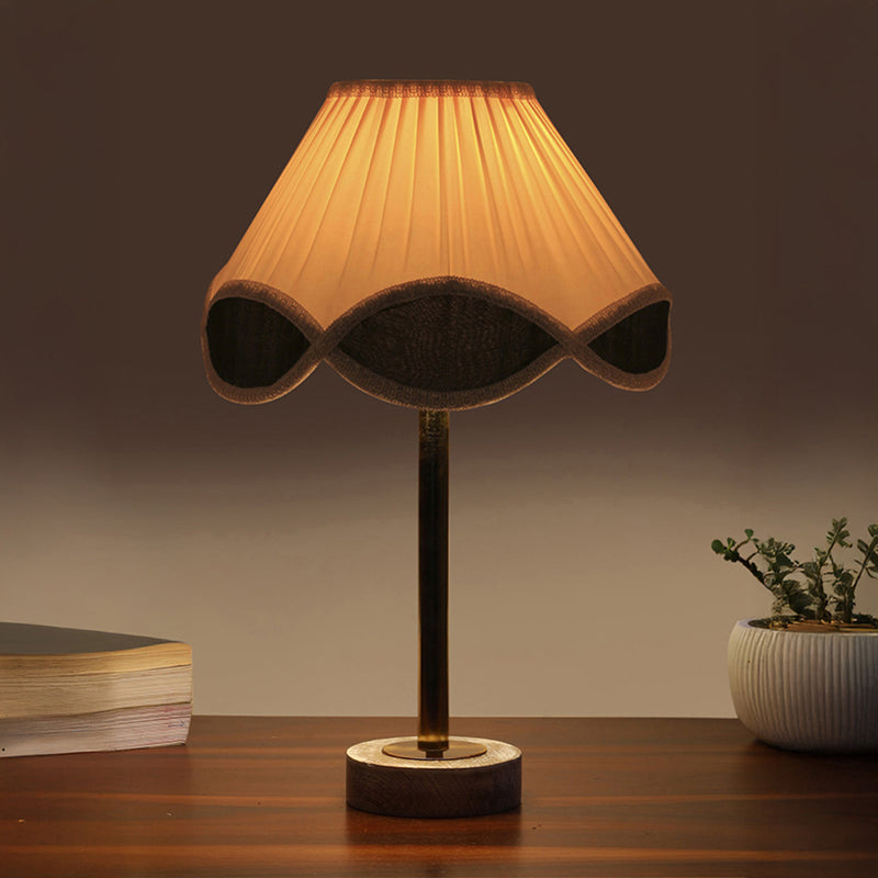 Valenica Rodin Wooden Table Lamp - White,Gold,White