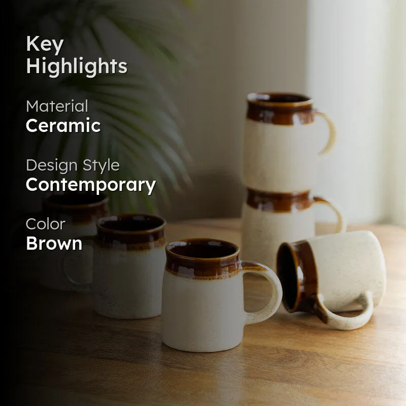 Marlowe Ceramic Coffee Mug (320 mL Each) - Set of Six media 2