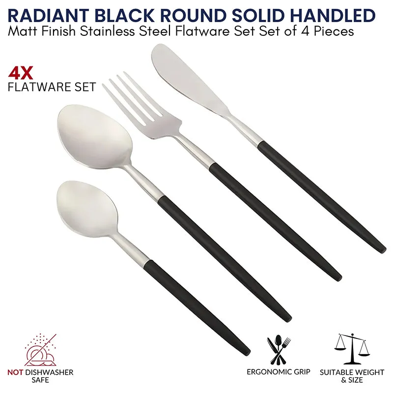 Stirling Cutlery Set (Silver & Black) - Four Piece Set media 3