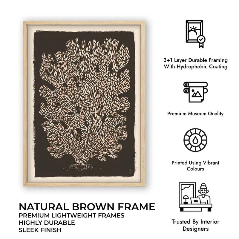 Tree of Life Illustration Canvas Wall Painting With Brown Frame media 10