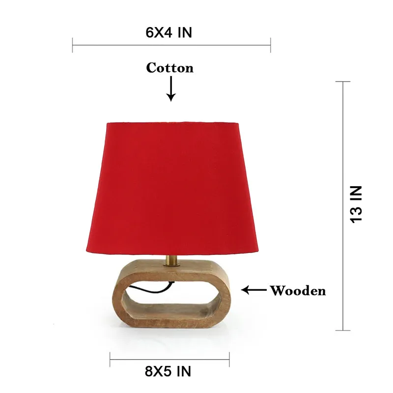 Adagio Wooden Table Lamp - Red,Brown media 6