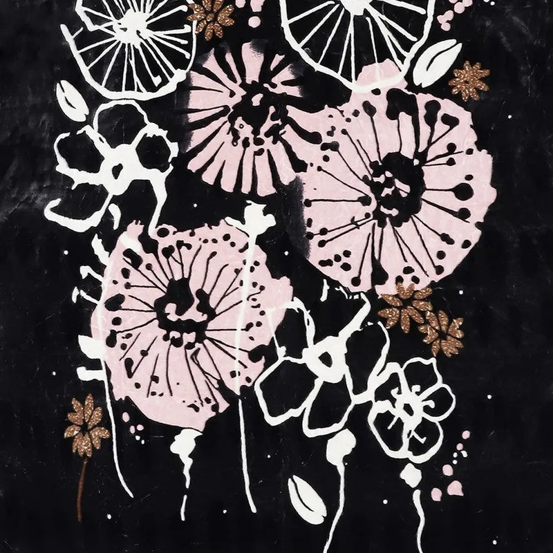 Monte Carlo Midnight Blossom Blanket (Black) - 850 GSM media 6