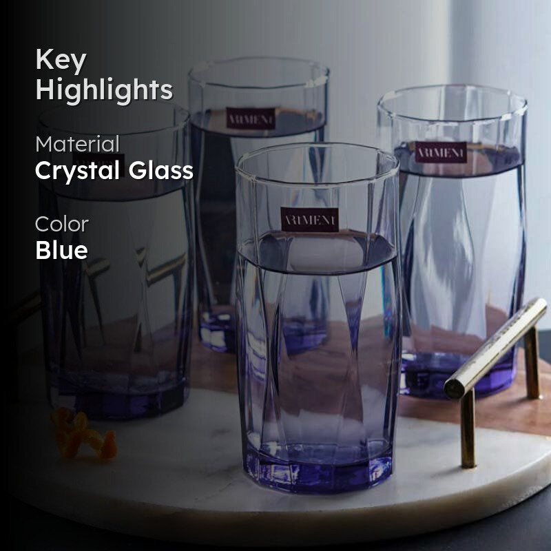 Asscher Tall Glass (400 ml ) - Set Of Four image 2