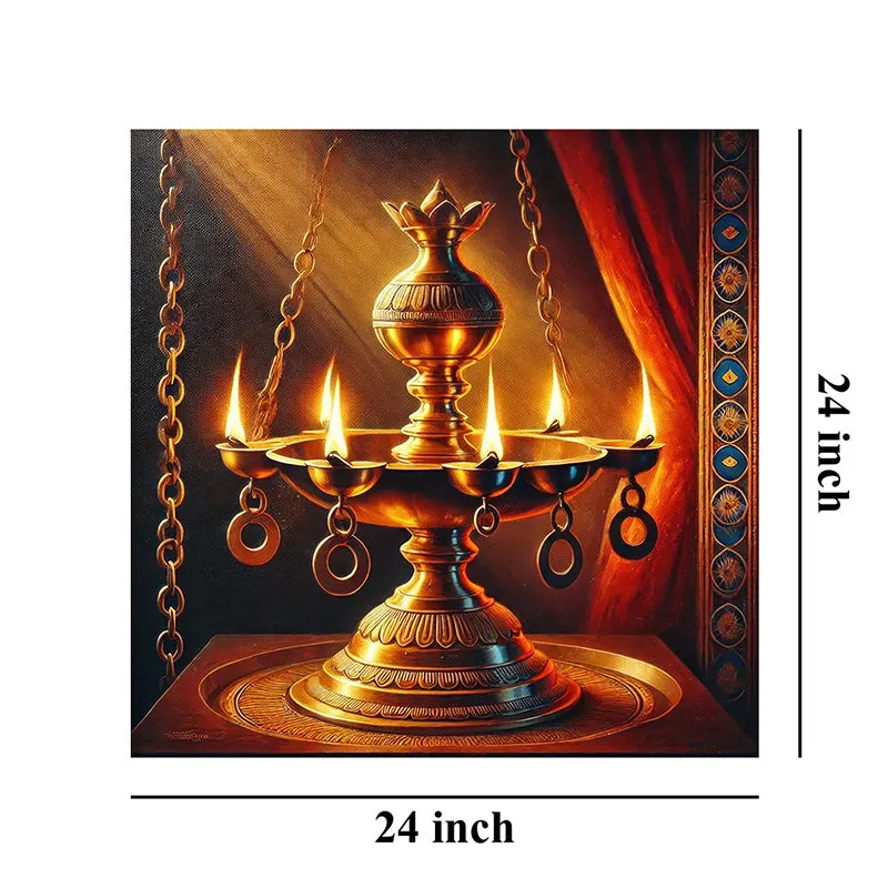 Sacred Brass Lamp Poly Canvas Wall Painting media 8